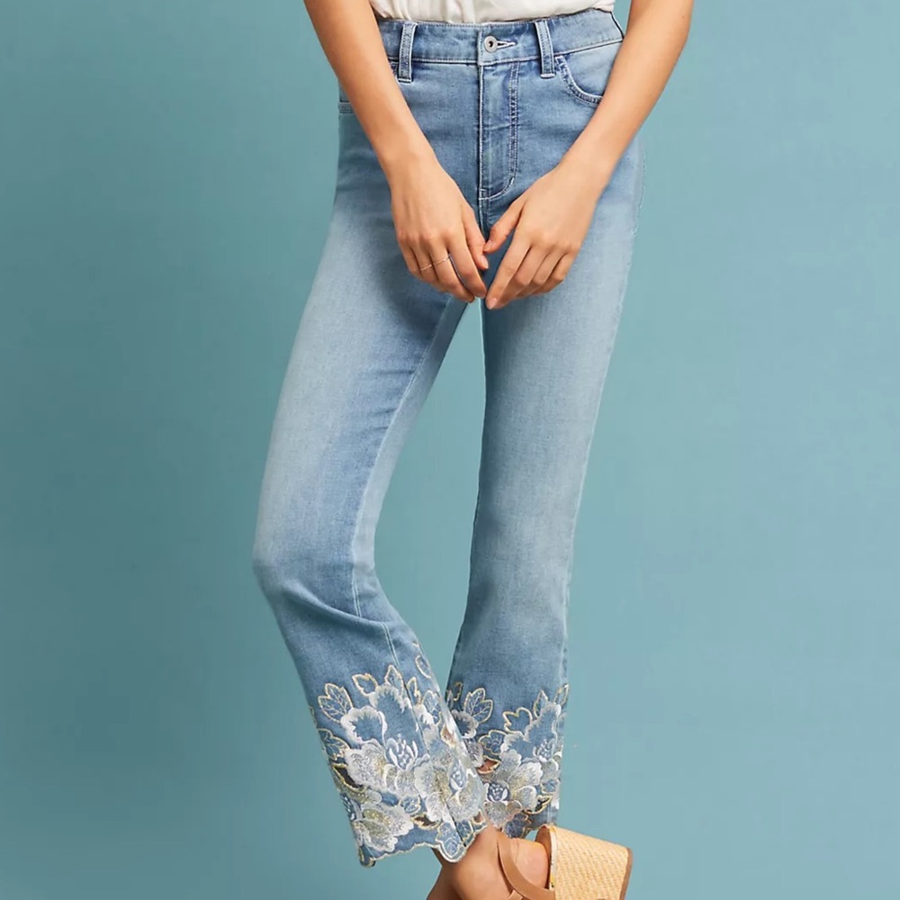 HTF Anthropologie Pilcro Embroidered Bootcut Jeans - Picture 3 of 7